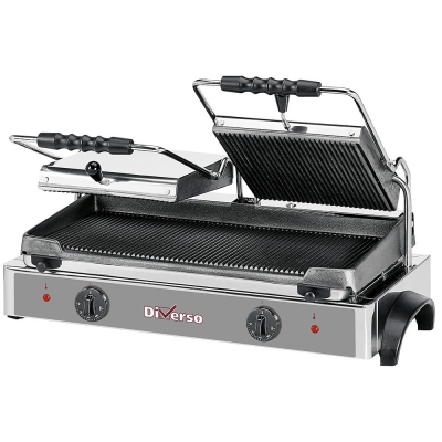 Grill panini électrique DOUBLE, plaques rainurées WR-GR82-62